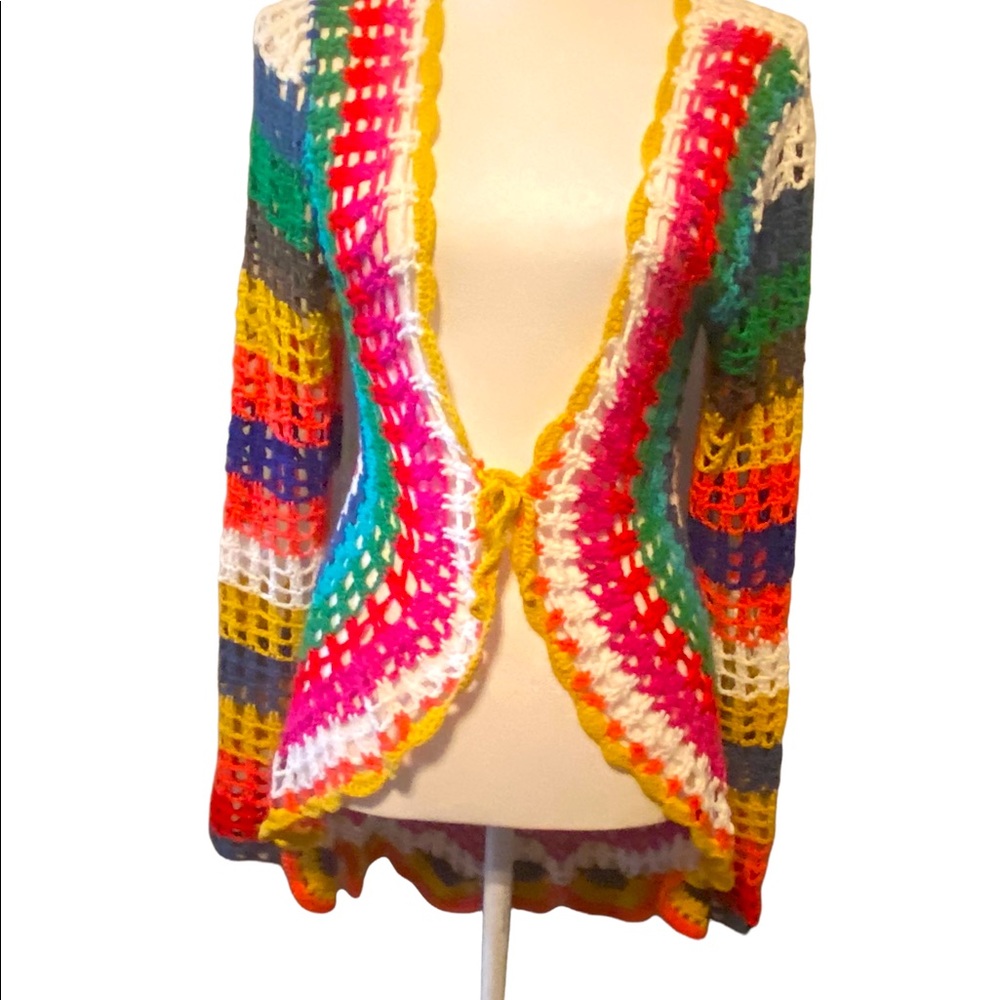 Urban Mango Boho Crochet Colorful Cardigan